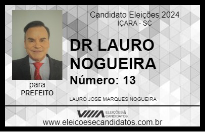 Candidato DR LAURO NOGUEIRA 2024 - IÇARA - Eleições