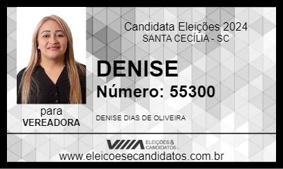 Candidato DENISE  2024 - SANTA CECÍLIA - Eleições