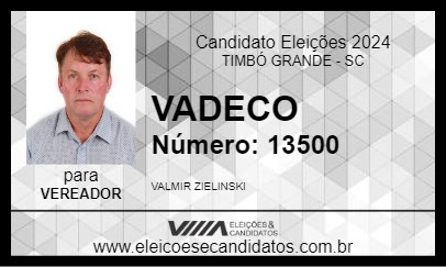 Candidato VADECO 2024 - TIMBÓ GRANDE - Eleições