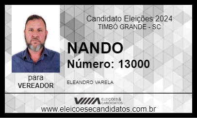 Candidato NANDO 2024 - TIMBÓ GRANDE - Eleições