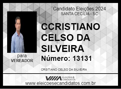 Candidato CCRISTIANO CELSO DA SILVEIRA 2024 - SANTA CECÍLIA - Eleições