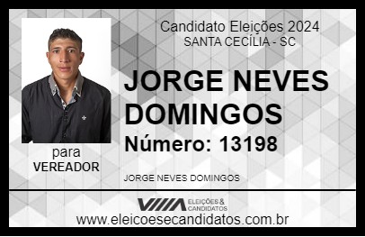 Candidato JORGE NEVES DOMINGOS 2024 - SANTA CECÍLIA - Eleições