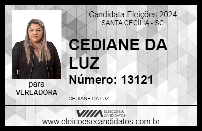 Candidato CEDIANE DA LUZ  2024 - SANTA CECÍLIA - Eleições