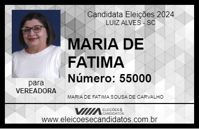 Candidato MARIA DE FATIMA 2024 - LUIZ ALVES - Eleições