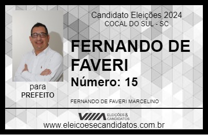 Candidato FERNANDO DE FAVERI 2024 - COCAL DO SUL - Eleições