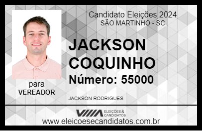 Candidato JACKSON COQUINHO 2024 - SÃO MARTINHO - Eleições