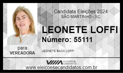 Candidato LEONETE LOFFI 2024 - SÃO MARTINHO - Eleições