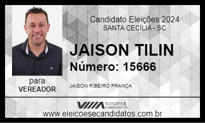 Candidato JAISON TILIN 2024 - SANTA CECÍLIA - Eleições