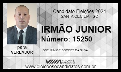 Candidato IRMÃO JUNIOR 2024 - SANTA CECÍLIA - Eleições