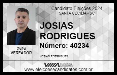 Candidato JOSIAS RODRIGUES 2024 - SANTA CECÍLIA - Eleições