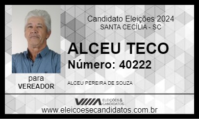 Candidato ALCEU TECO 2024 - SANTA CECÍLIA - Eleições