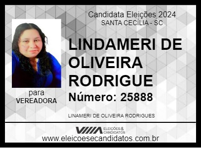 Candidato LINDAMERI 2024 - SANTA CECÍLIA - Eleições