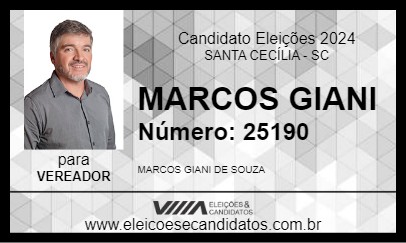 Candidato MARCOS BOB 2024 - SANTA CECÍLIA - Eleições