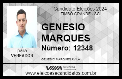 Candidato GENESIO MARQUES 2024 - TIMBÓ GRANDE - Eleições