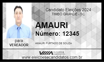 Candidato AMAURI 2024 - TIMBÓ GRANDE - Eleições