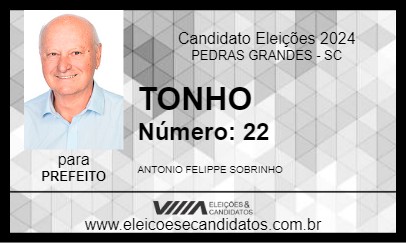 Candidato TONHO 2024 - PEDRAS GRANDES - Eleições