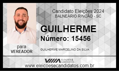 Candidato GUILHERME 2024 - BALNEÁRIO RINCÃO - Eleições