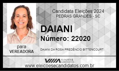 Candidato DAIANI 2024 - PEDRAS GRANDES - Eleições