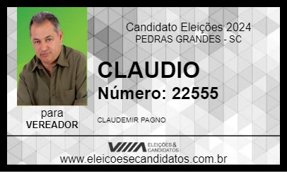 Candidato CLAUDIO 2024 - PEDRAS GRANDES - Eleições