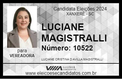 Candidato LUCIANE MAGISTRALLI 2024 - XANXERÊ - Eleições