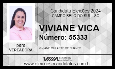 Candidato VIVIANE VICA 2024 - CAMPO BELO DO SUL - Eleições