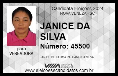 Candidato JANICE DA SILVA 2024 - NOVA VENEZA - Eleições