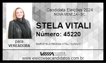 Candidato STELA VITALI 2024 - NOVA VENEZA - Eleições