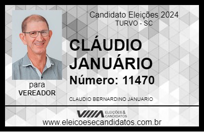 Candidato CLÁUDIO JANUÁRIO 2024 - TURVO - Eleições