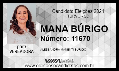 Candidato MANA BÚRIGO 2024 - TURVO - Eleições