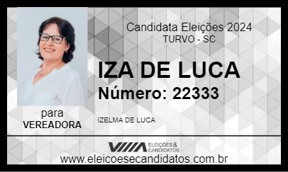 Candidato IZA DE LUCA 2024 - TURVO - Eleições