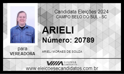 Candidato ARIELI 2024 - CAMPO BELO DO SUL - Eleições