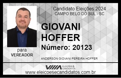 Candidato GIOVANI HOFFER 2024 - CAMPO BELO DO SUL - Eleições