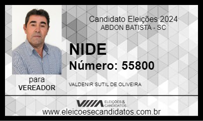 Candidato NIDE 2024 - ABDON BATISTA - Eleições