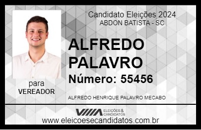 Candidato ALFREDO PALAVRO 2024 - ABDON BATISTA - Eleições