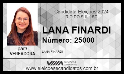 Candidato LANA FINARDI 2024 - RIO DO SUL - Eleições