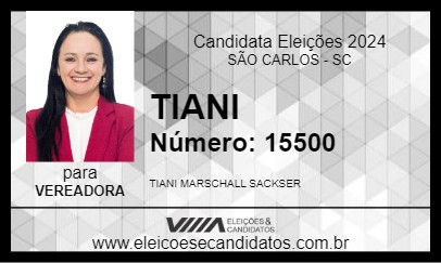 Candidato TIANI 2024 - SÃO CARLOS - Eleições