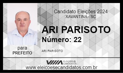 Candidato ARI PARISOTO 2024 - XAVANTINA - Eleições