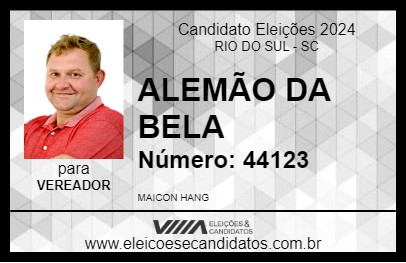 Candidato ALEMÃO DA BELA 2024 - RIO DO SUL - Eleições