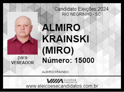 Candidato ALMIRO KRAINSKI (MIRO) 2024 - RIO NEGRINHO - Eleições