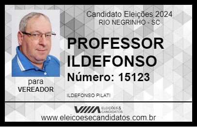 Candidato PROFESSOR ILDEFONSO 2024 - RIO NEGRINHO - Eleições