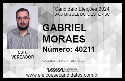 Candidato GABRIEL MORAES 2024 - SÃO MIGUEL DO OESTE - Eleições