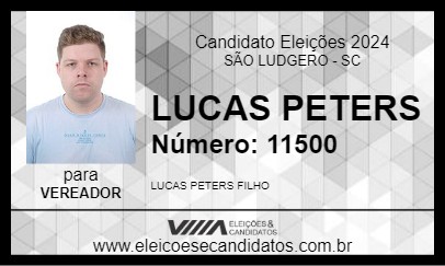 Candidato LUCAS PETERS FILHO 2024 - SÃO LUDGERO - Eleições