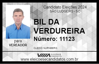 Candidato BIL DA VERDUREIRA 2024 - SÃO LUDGERO - Eleições