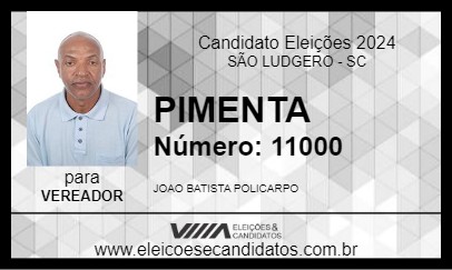 Candidato PIMENTA 2024 - SÃO LUDGERO - Eleições