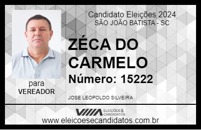 Candidato ZÉCA DO CARMELO 2024 - SÃO JOÃO BATISTA - Eleições