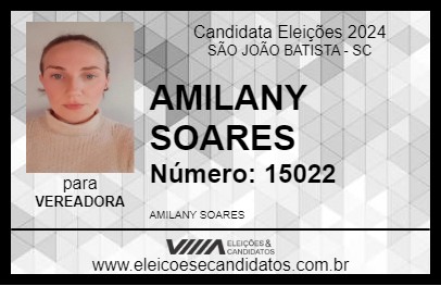 Candidato AMILANY SOARES 2024 - SÃO JOÃO BATISTA - Eleições