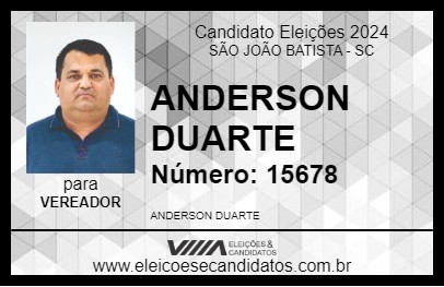 Candidato ANDERSON DUARTE 2024 - SÃO JOÃO BATISTA - Eleições