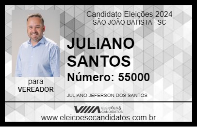 Candidato JULIANO SANTOS 2024 - SÃO JOÃO BATISTA - Eleições