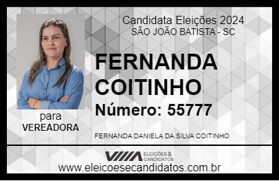 Candidato FERNANDA COITINHO 2024 - SÃO JOÃO BATISTA - Eleições