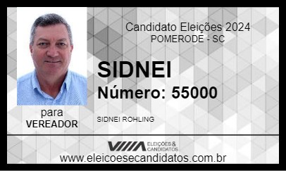 Candidato SIDNEI 2024 - POMERODE - Eleições